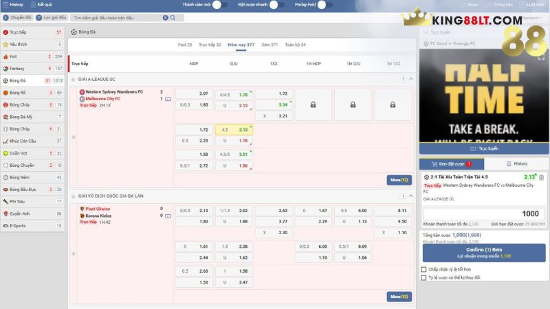 Các hình thức cược phổ biến tại UG Thể Thao