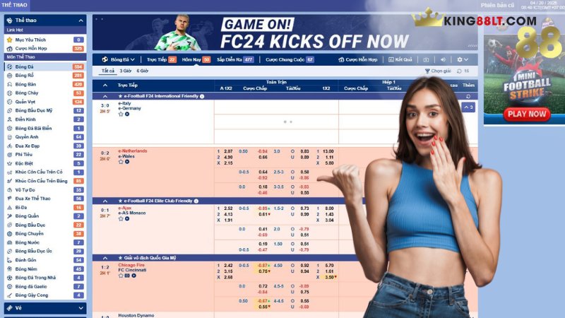 Hướng dẫn tham gia cá cược Sbobet Thể Thao tại King88