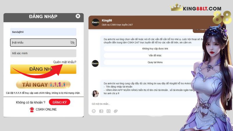 Khôi phục mật khẩu King88